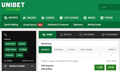 Unibet weboldal
